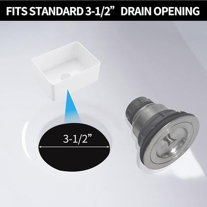 Sink Strainer Kitchen Sink Drain Assembly Kit 3-1/2 Inch with Kitchen Sink Drain Basket,304 Stainless Steel Sink Stopper & Cover Lid，Stainless Steel Brushed