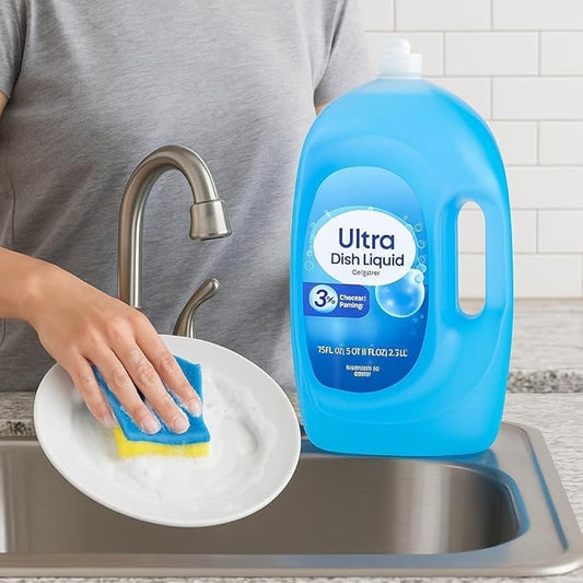Ultra Strength Liquid Dish Soap, Original Scent, 75 fl oz – Grease-Fighting Concentrated Dishwashing Liquid for Sparkling Clean Dishes, Plates, Utensils