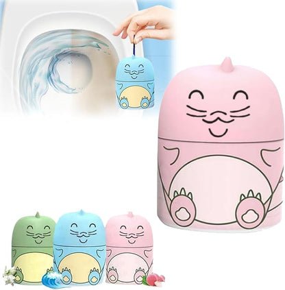 Cute Dinosaur Toilet Cleaner, 2-in-1 Cleaning & Deodorizing Toilets Tank Wonder, Crazy Clean Toilet Bowl Cleaner with Ocean, Jasmine & Peach Scents, Long-Lasting Freshness (Pink)