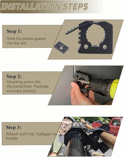 Shovel Holder, Quick-Release Rubber Clamps for Mounting Tools & Equipment 1-1/4''-1-3/5'' Diameter for ATV UTV Off-Road 4X4 Parts -2 Pack