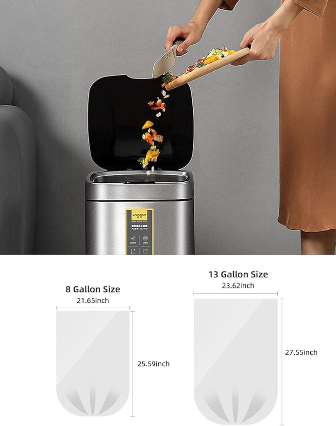 Waikas 8 Gallon Trash Bags, 40 Counts, Flag Garbage Bags with No Flaps and No Ties, 55 * 65cm, 7g/pcs,Unscented, Black