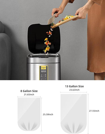 Waikas 8 Gallon Trash Bags, 40 Counts, Flag Garbage Bags with No Flaps and No Ties, 55 * 65cm, 7g/pcs,Unscented, Black