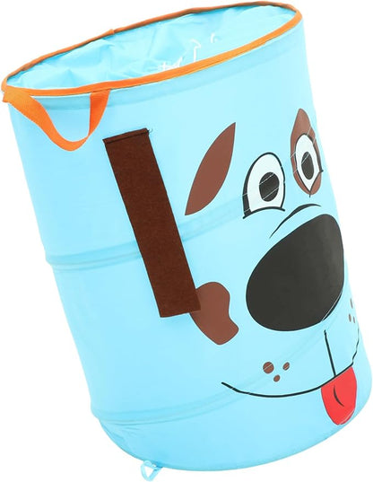 1Pc Foldable Fabric Storage Bucket with Aluminum Handles Large Capacity Portable Basket for Laundry Toys Clothes and Sundries Sky-blue Nordic Style Organizer for Dormitory Bedroom Nursery