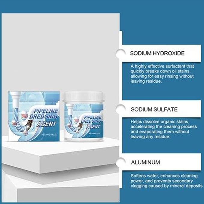 Sink Unblocker | 200 g of Powerful Unclogging Agent | Unclogging Agent | for Kitchen Bathroom Shower and Pipes