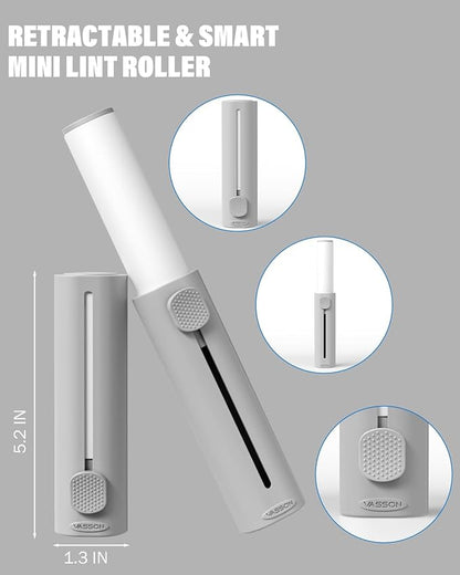 VASSON Mini Lint Roller for Pet Hair - 250 Extra Sticky Sheets Total (5 Rolls x 50) - Travel Lint Remover for Clothes, Furniture, Lint, Fuzz - Value Pack (Only 5 Refills)