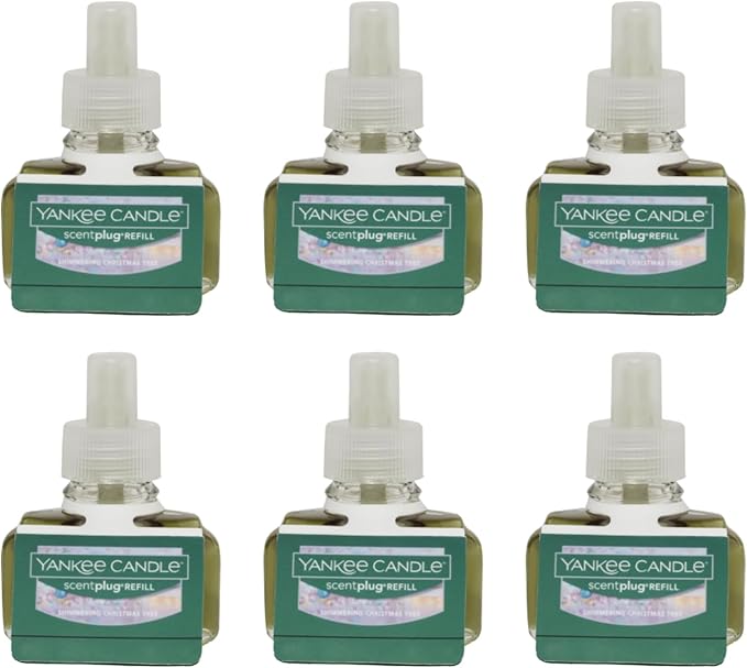 Yankee Candle Shimmering Christmas Tree Electric Home Fragrance Scent Plug Refill (Pack of 6)