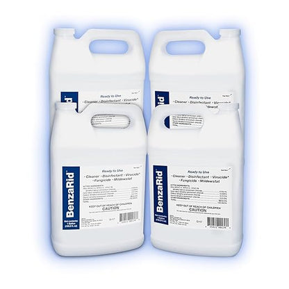 Professional Mold Killer Fungicide Kills Aspergillus Niger (Black Mold) H5N1 Pack | Multi-Purpose Fungicide, Mildewstat, Disinfectant, Virucide | EPA Reg. | 4 Gal Set