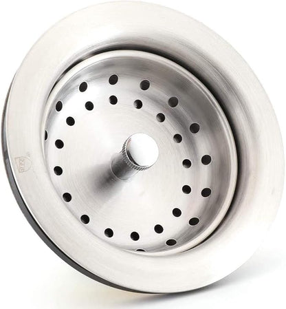 KONE 3-1/2 Inch Kitchen Sink Drain Assembly with Strainer Basket/Drain Stopper, All Stainless Steel Sink Drain Kit Durable and Rustproof
