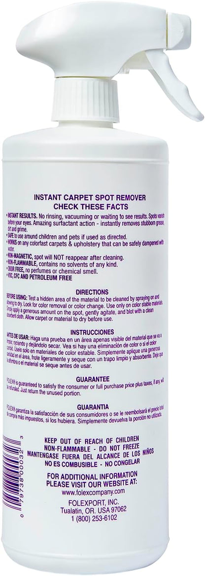 FOLEX Instant Carpet Spot Remover Carpet Cleaner and Hardwood, Laminate, Tile & Floor Cleaner with 4x Reusable Cleaning Cloth Bundle - 2 Pack