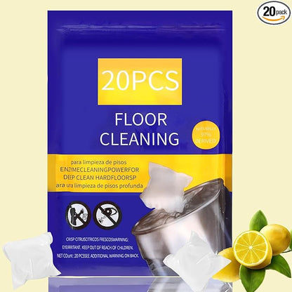 Hard Floor Cleaner Compatible with OCedar PACSS | Fresh Lemon Flavor 20 Count （1 Pack）| Made from Natural Ingredients | Safe For Use On Variety Of Floors | For Use With All Mop Buckets (Lemon)