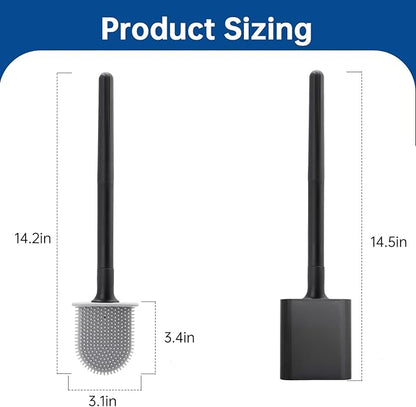 RV Essentials, RV Toilet Brush, Toilet Brush Silicone Won't Damage Toilets, Wall Mounted Toilet Brush Black-Anti-Roll, Anti-Drip Design, Suitable for RV Travel Trailers and Campers