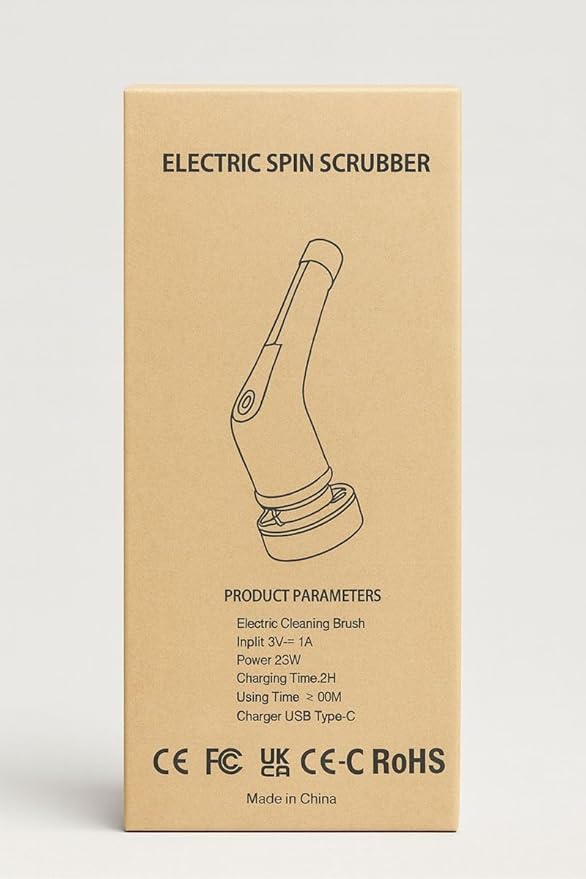 Electric Spin Scrubber, Cordless Cleaning Brush Scrubber for Home, 6 Replaceable Brush Heads-90Mins Work Time, 2 Speeds for Bathroom Shower Bathtub Glass Car