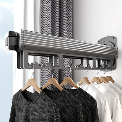 Mounted Wall Drying Rack, Laundry Hanger Dryer Rack, Laundry Hanger Rack, Wall Mounted Clothes Rack, Laundry Room Hanging Rack(Foldable/High-Bearing/Never Fall Off/Third Generation/Grey)