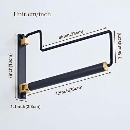 Folding Clothes Hanger Drying Rack Black Wall-Mounted Clothes Organizer for Laundry Room Closet Storage