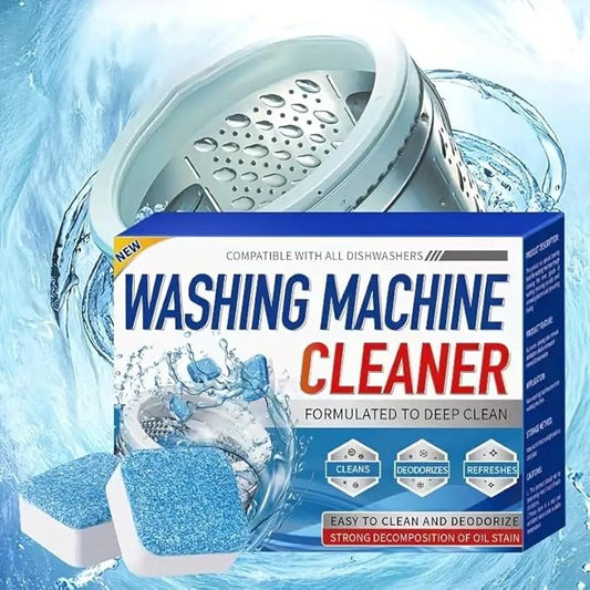 Washer Cleaner Tablets 12 Pack, Deep Cleaning Washing Machine Cleaner & Deodorizer, Helps Remove Odor-Causing Residue from Drum Tub & Seals, for HE Front Load & Top Load Washer