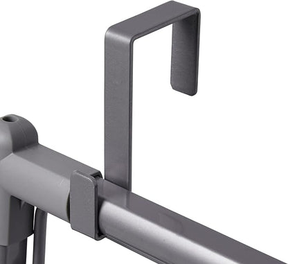 Household Essentials Metal Expandable Over the Door Drying Rack, Gray