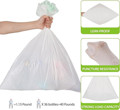 ValueGuard Large Trash Bag 13 Gallon Tall Drawstring 100% Post-Consumer Recycled Garbage Bag Waste Bag for Kitchen Office 0.8 Mil (200 Count)