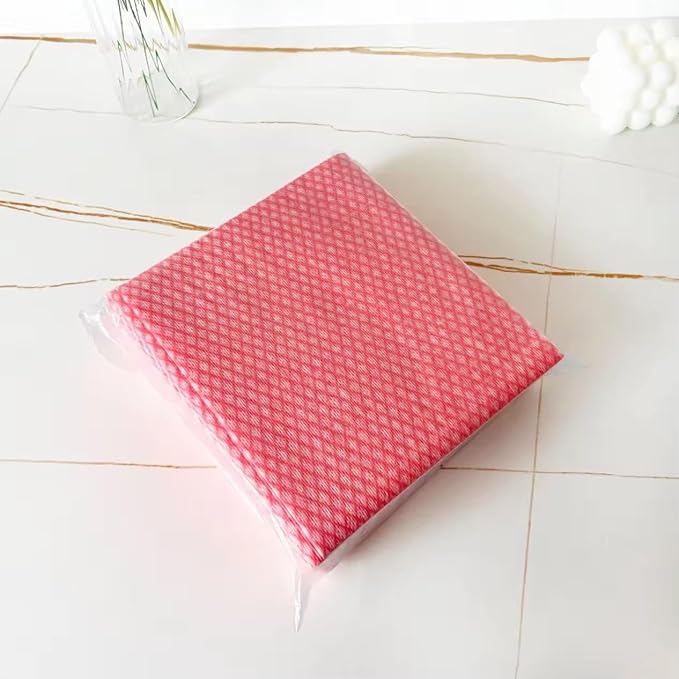 50 Count Disposable Cleaning Cloths - 13.8"x15.8" Kitchen Soft Absorbent Multipurpose Household Cleaning Towels, Cleaning Cloths for Stove Bathroom Handy Wipes, Multi-Color