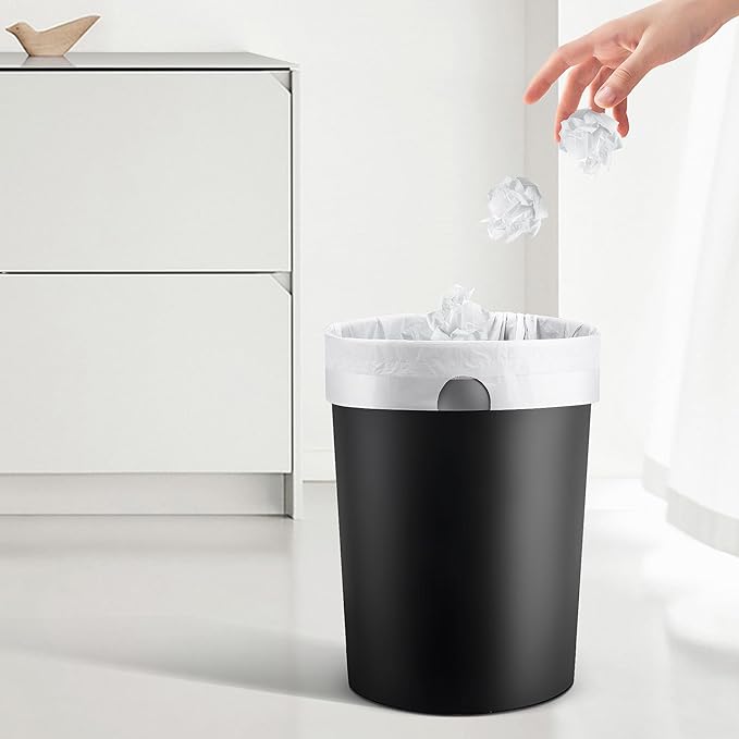TIPGO 5 Gallon Trash Bags Drawstring, Pre-Cut Strong Wastebasket Bin Liners, White Garbage Bags for Home, Office, Bathroom (Code E, 240 Count)