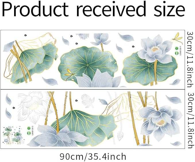 3D Wall Stickers Blue Lotus Floral Wall Art Decal Decor for Bedroom Living Room Offices Home Decoration