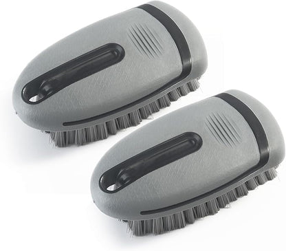 Carpet and Upholstery Cleaning Brush,Carpet Scrubber Stiff Bristle Detailing Scrub Brushes,Interior Leather Brush for Car and Home (2Pcs, Gray)