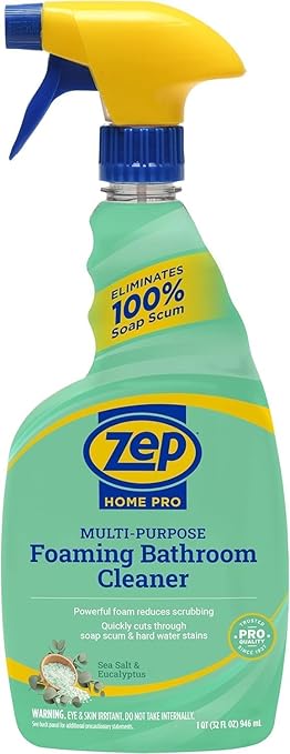 Zep Home Pro Foaming Miracle Grout Cleaner & Protectant + Multi-Purpose Foaming Bathroom Cleaner - R54206 32 Fl Oz and R53106 Fl Oz - Protect Grout and Cut Through Soap Scum and Hard Water Stains