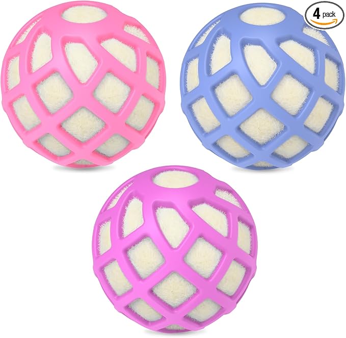 Dryer Balls – Patented Silicone Guard, Natural Wool Core, Super Anti-Tangle & Saves Drying Time, Reduces Static & Noise, Natural Fabric Softener, XL 3" Pack of 6