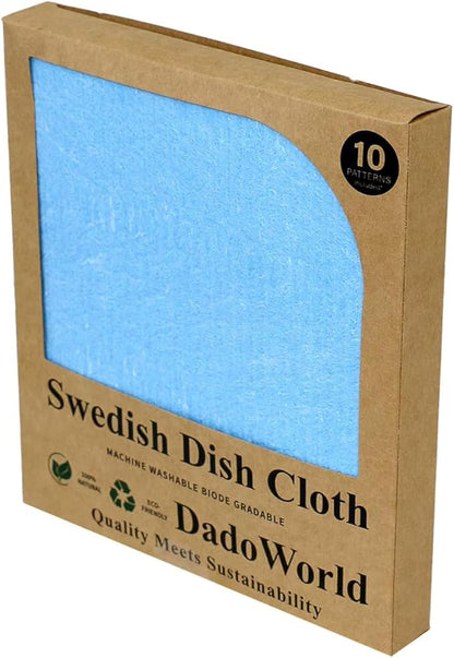 Swedish Dishcloths – 10 Pack Super Absorbent Eco-Friendly Cleaning Cloths | Reusable Biodegradable Kitchen Towels for Dishes, Counters & Household Use