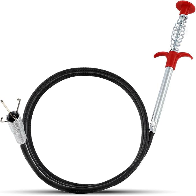 33 Inch Drain Snake Hair Clog Remover Tool, Flexible Grabber Claw Pickup, Long Reach Drain Cleaner for Sink, Toilet, Sewer, Shower, Kitchen, Bathroom Tub, Easy Unclogging Tool