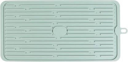 Dish Mat Silicone Dish Drying Mats Works For Drying Stemware Cocktail Glasses Silverware Pots Pans Knives and Dish Rack for Kitchen Counter Sink Bar Pads Easy to Clean (GD-LSD-01-green)
