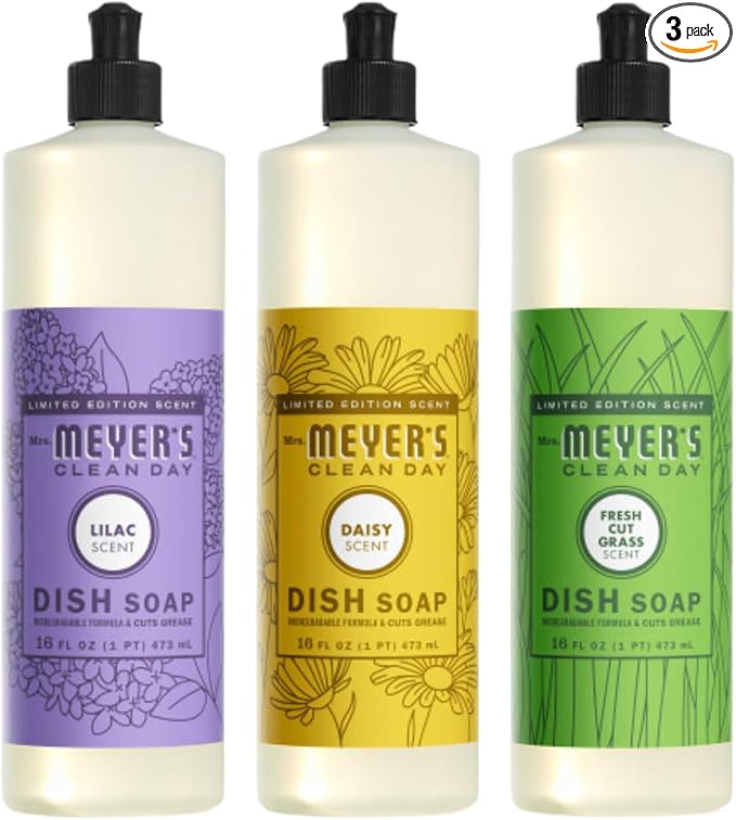 Mrs. MEYER'S CLEAN DAY Dish Soap Bundle (Lilac + Daisy + Fresh Cut Grass)