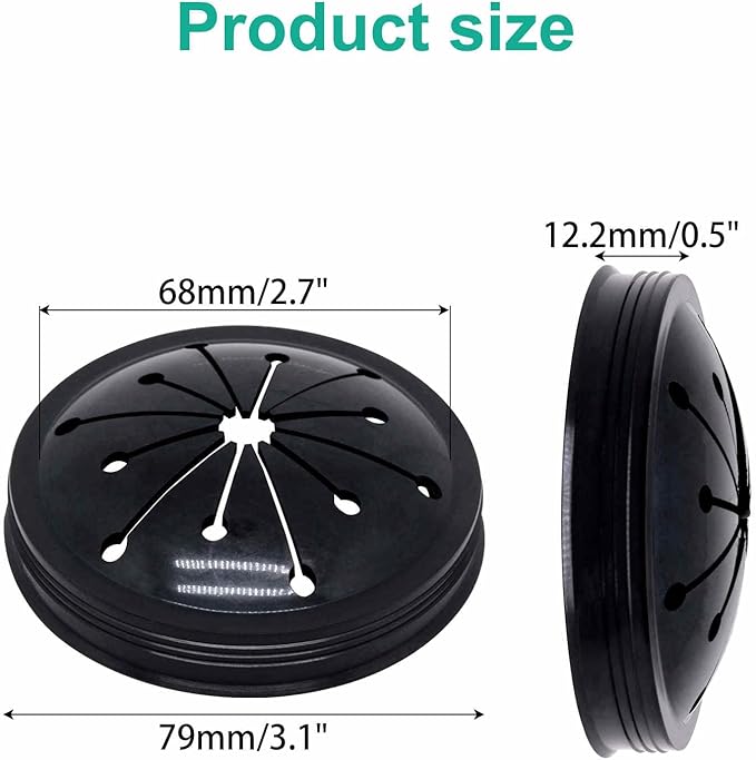 3PCS 3-1/8" Garbage Disposal Splash Guard, Quiet Garbage Guard Disposal Drain Cover Garbage Disposals Rubber Drain Plugs Sink Splash Guard Replacement (Style B)