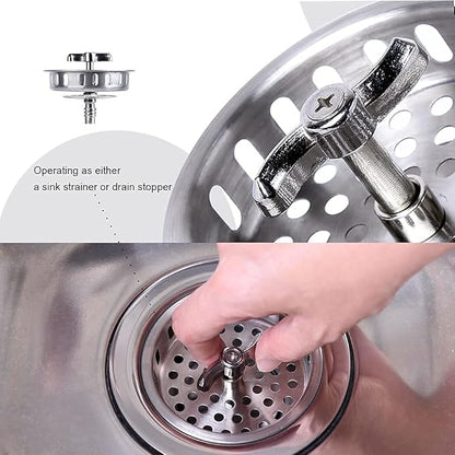 304 Stainless Steel Kitchen Sink Twist Lock Basket Drain Assembly W/Brass Nuts-VARNAHOME