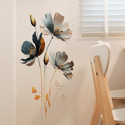 3D Wall Stickers DIY Flower Wall Decal Removable Waterproof Wall Art Decor for Bedroom Living Room Offices Home Decoration (Floral)