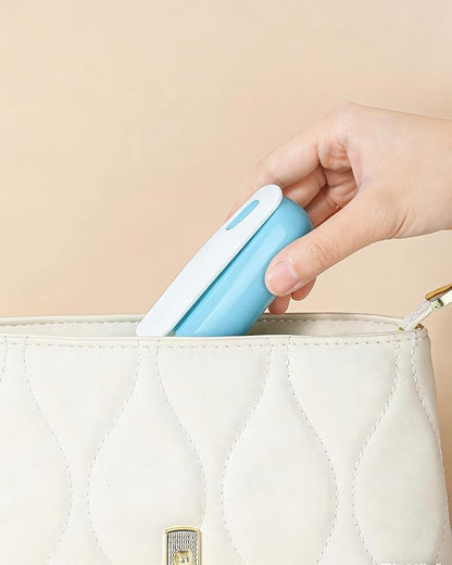 Mini Lint Roller for Travel Purse Car Pocket Small Lint Roller for Clothes Pet Hair Remover Roller with Cover and 4 Refills Extra Sticky 150 Sheets Total (Blue)