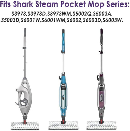 6 Pack Steam Mop Pads for Shark Lift-Away Pro Genius S3973, S3973D, S3973WM, S5002Q, S5003A, S5003D, S5004, S6001W, S6002, S6002C, S6003D, S6003W Touch-Free Dirt Grip Washable Replacement Mop Pads