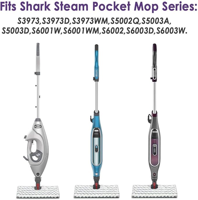 4 Pack Steam Mop Pads for Shark Lift-Away Pro Genius S3973, S3973D, S3973WM, S5002Q, S5003A, S5003D, S5004, S6001W, S6002, S6002C, S6003D, S6003W Touch-Free Dirt Grip Washable Replacement Mop Pads