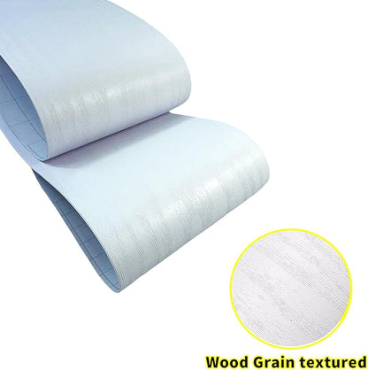 Teemall 10M Black Wood Grain Removable PVC Waterproof Border Wall Decor Removable Self Adhesive Kitchen Bathroom Tiles Sticker Wallpaper 4.2x390 (White, 2" x 390")