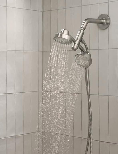 KOHLER 23218-BN Awaken 2-in-1 Multifunction Shower Combo Kit, Rotating Showerhead and Handshower Set, 2.5 GPM, Vibrant Brushed Nickel