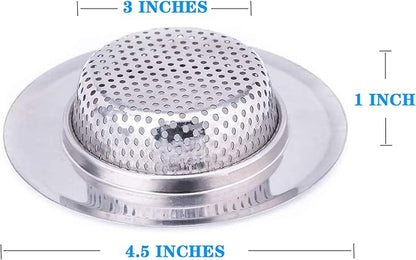2 PCS Kitchen Sink Drain Strainer 4.5" Diameter - Stainless Steel Kitchen Sink Basket Strainer, Large Wide Rim 4.5" Diameter - Fits Most American Kitchen Sinks