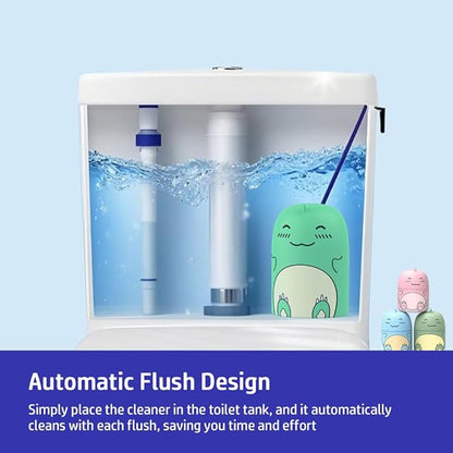 Cute Dinosaur-Shaped Toilet Bowl Cleaner Bottle, Bathroom Toilet Tank Cleaner with Ocean, Jasmine, and Peach Scent,Three bottles can be used for 9 months (Ocean&Peach&Jasmine)