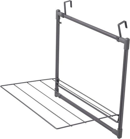 Household Essentials Metal Expandable Over the Door Drying Rack, Gray
