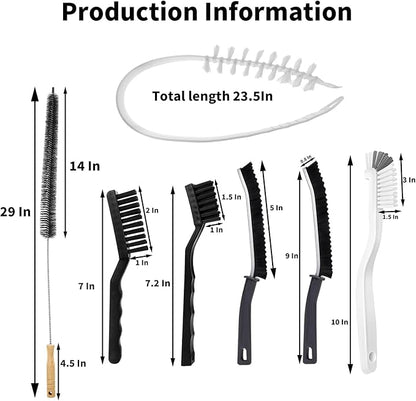 Washing Machine Cleaning Brush Set, Front Load Washer Machine Cleaner Accessories, Drum Laundry Cleaner Brush Household Cleaning Tools for Bathroom, Shower & Kitchen (6 Pcs)