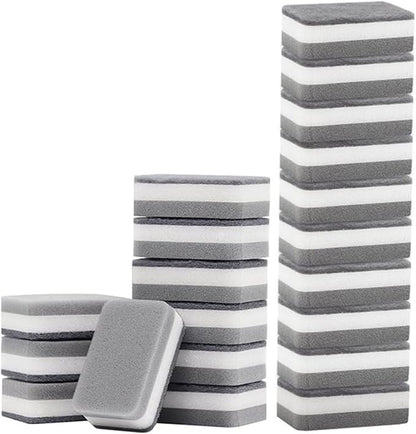 20pcs Sponge Scouring Pads Dish Washing Scrub Sponge Cleaning Scrubber Brush for Kitchen Garage Bathroom House Toilet Bowl Brush and (Grey, One Size), Gray
