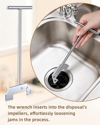 Garbage Disposal Wrench Tool& Garbage Disposer Unjamming Wrench - Universal Fit for Moen/Waste King/SinkErator | Easy Kitchen Sink Clog Unblocker