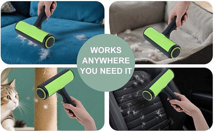 Pet Hair Remover Roller – Reusable Dog & Cat Hair Cleaner for Furniture, Clothing & Car Interiors, Eco Friendly Ergonomic Manual Lint Roller for a Fur Free Home & Everyday Cleaning
