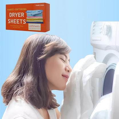 Premium Fabric Softener Sheets - 120 Pieces Scented Clothes Washing Sheets | Fresh Softening Tablets for Dryer Apartment Washer, Fragrant Laundry Supplies, for Dormitory Home
