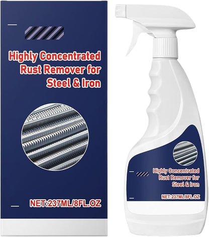 Rust Remover - Metal Cleaner | 237ML Rust Stain Eliminator For Steel Iron Aluminum, Car Bathroom Kitchen Oven Sink, Heavy Duty Solution, Easy Spray Application, Multi Use