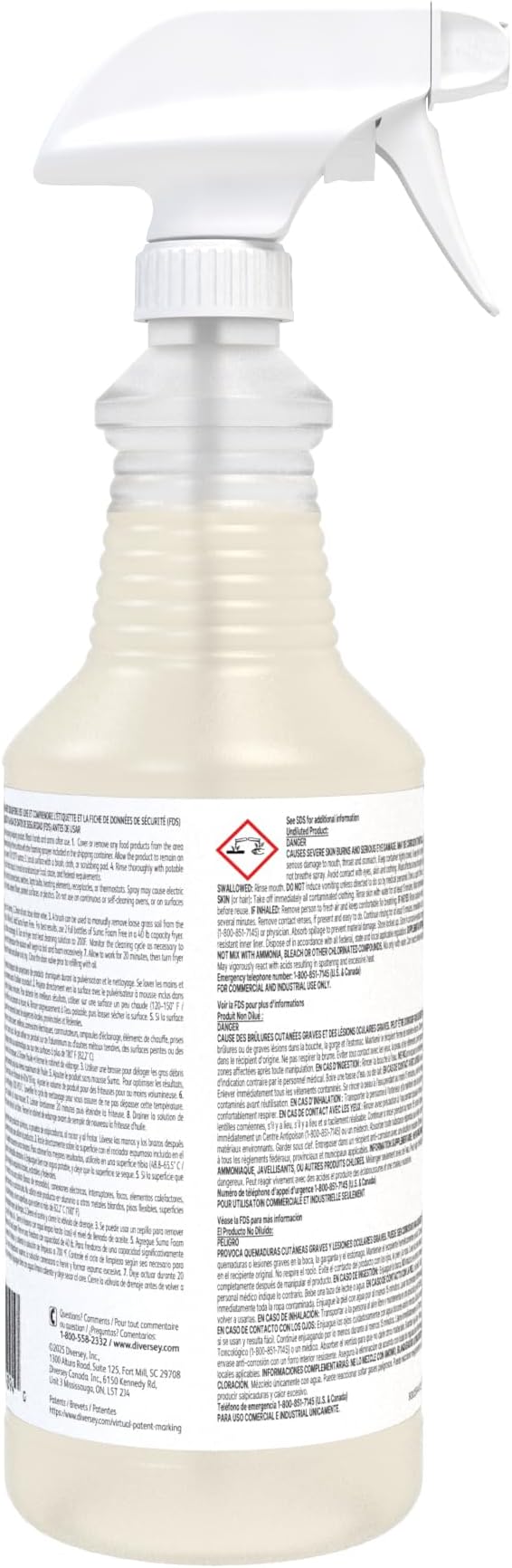 Diversey 903529270 Suma Foam Free Liquid Oven & Fryer Cleaner, Degreaser for Oven, Grill & Range Hood, Ready-to-Use Spray, 32-Ounce (Pack of 12)