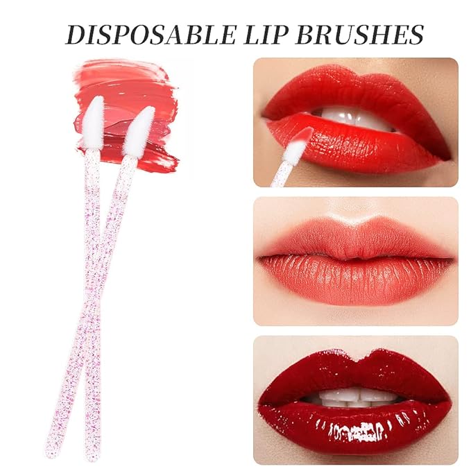 300 PCS Eyelash Extension Supplies Kit Disposable Micro Applicator Brush Eyebrow Spoolies Lip Stick Brush Mascara Wand Applicator Makeup Brush Tool (Purple Sets)
